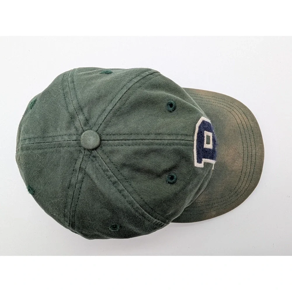 Polo Ralph Lauren Green Chenille P Patch Baseball Cap Adjustable Hat